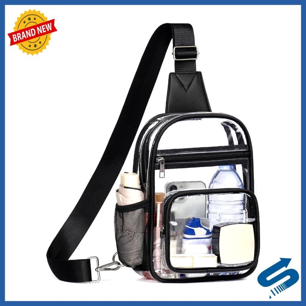 Clear Stadium Approved Crossbody Bag Large Capacity Adjustable Strap Waterproof